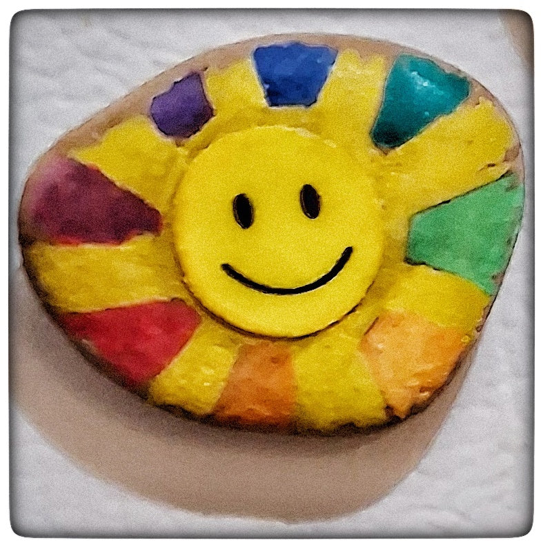 Happy Face RockMagnet. #rockstar.8001